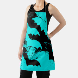 ブラックこうもりインティール（緑がかった色） エプロン