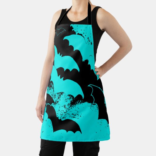 ブラックこうもりインティール（緑がかった色） エプロン (インサイチュ)