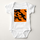 ブラックこうもりインフライトオレンジ ベビーボディスーツ (正面)