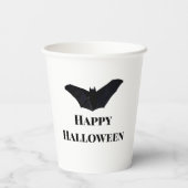 ブラックこうもりハッピーハローウィン追加ネーム文字ウィッチ 紙コップ (裏面)