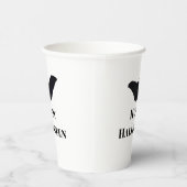 ブラックこうもりハッピーハローウィン追加ネーム文字ウィッチ 紙コップ (右)