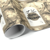 ブラックこうもり不気味スホラーフルムーンハッピーハローウィン ラッピングペーパー (ロールコーナー)