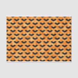 ブラックこうもり付きハロウィーンオレンジ 薄葉紙