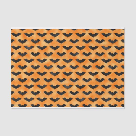 ブラックこうもり付きハロウィーンオレンジ 薄葉紙 (正面)