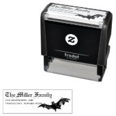 ブラックこうもり名前をカスタムする差出人住所 セルフインキングスタンプ (インサイチュ)