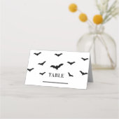 ブラックこうもり&ホワイトキュートハローウィンパーティシック プレイスカード (裏面)