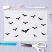 ブラックこうもり&ホワイトキュートハローウィンパーティシック 薄葉紙 (クラフト)