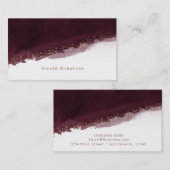 ブラックさくらんぼウォーターカラー金ゴールドシモダンックエレガント 名刺 (正面/裏面)