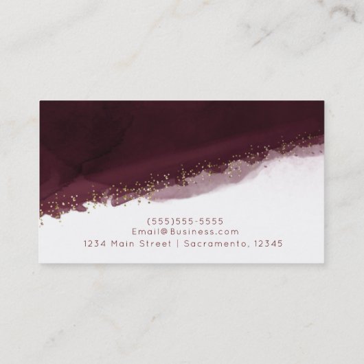 ブラックさくらんぼウォーターカラー金ゴールドシモダンックエレガント 名刺 (裏面)