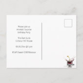 ブラックさくらんぼパーティの招待状 ポストカード (裏面)