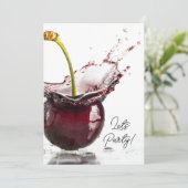 ブラックさくらんぼパーティの招待状 招待状 (スタンド正面)