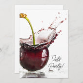 ブラックさくらんぼパーティの招待状 招待状 (正面/裏面)