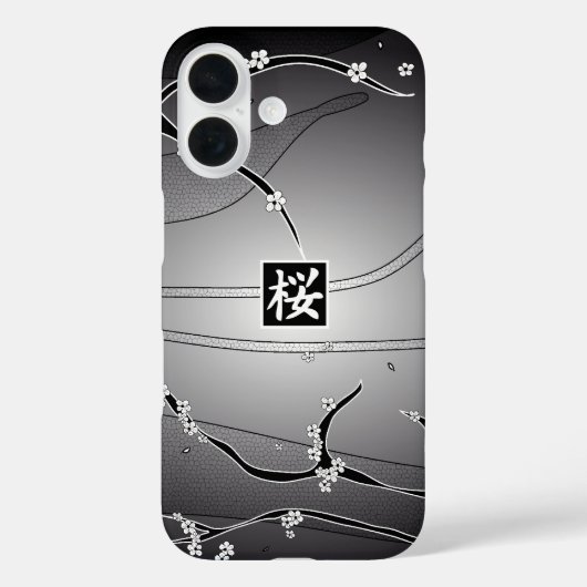 ブラックさくらんぼブロッサムツリー Case-Mate iPhoneケース (裏面)