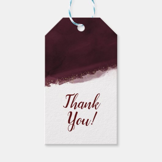 ブラックさくらんぼ水彩金ゴールドモダンエレガント優先 ギフトタグ (正面)