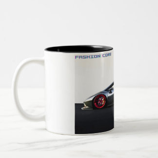 ブラックすごいでスポーツカーのコーヒーマグ ツートーンマグカップ