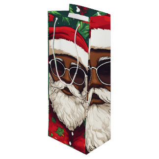 ブラックすてきサンタクリスマス抱き枕 ワインギフトバッグ