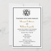 ブラックつる植物スクリプトモノグラムB&G DIY BG 結婚's 招待状 (正面)