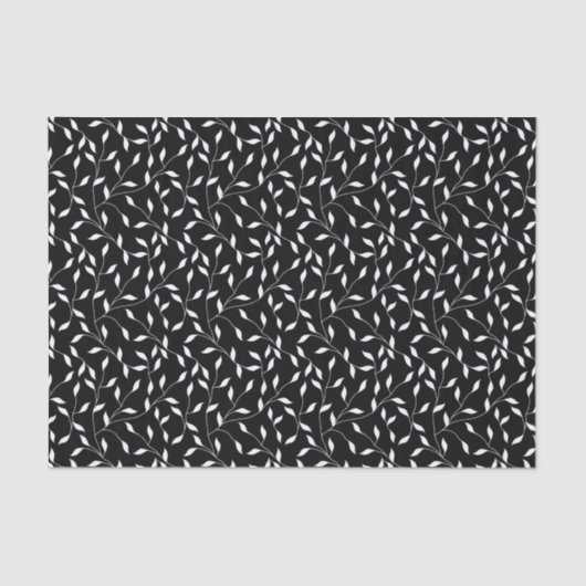 ブラックつる植物ティッシュペーパー 薄葉紙 (正面)