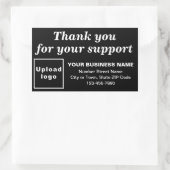 ブラックでのサポートに感謝 長方形シール (バッグ)