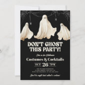 ブラックでハロウィンパーティーを盛り上げよう 面白いハロウィンデザイン 招待状 (正面)