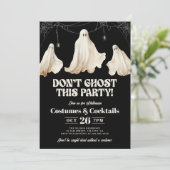 ブラックでハロウィンパーティーを盛り上げよう 面白いハロウィンデザイン 招待状 (スタンド正面)