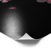 ブラックでピンクはっきりしたに咲く フォトプリント            (角)