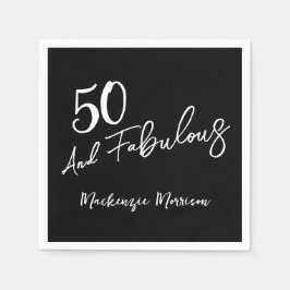 ブラックでファビュラスな50歳の誕生日パーティー スタンダードカクテルナプキン