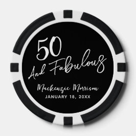 ブラックでファビュラスな50歳の誕生日パーティー ポーカーチップ