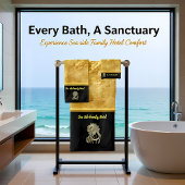 ブラックでロマンチックなイエス金ゴールドフォイルをパーソナライズ バスタオルセット