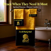 ブラックでロマンチックなイエス金ゴールドフォイルをパーソナライズ バスタオルセット