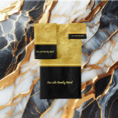 ブラックでロマンチックモダンな金ゴールドフォイルをパーソナライズ バスタオルセット