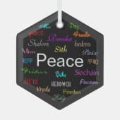 ブラックで世界の平和 ガラスオーナメント (正面)