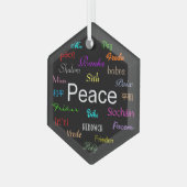 ブラックで世界の平和 ガラスオーナメント (正面左)