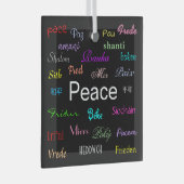 ブラックで世界の平和 ガラスオーナメント (正面右)