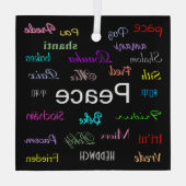 ブラックで世界の平和 ガラスオーナメント (裏面)