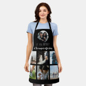 ブラックで始まった記念日の写真コラージュ エプロン (着用した状態)