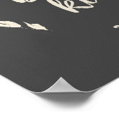 ブラックで感動的優しい引用文フローラリース ポスター (角)