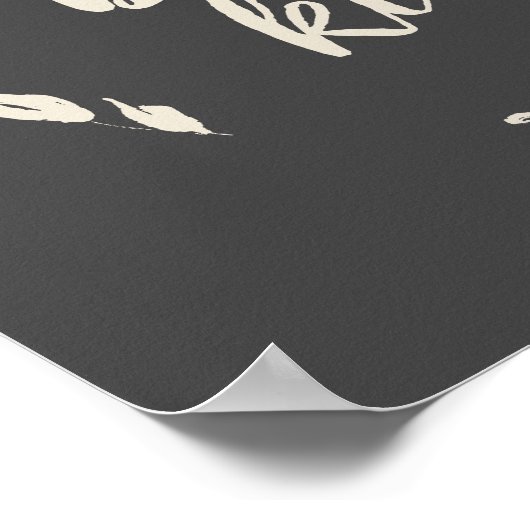 ブラックで感動的優しい引用文フローラリース ポスター (角)