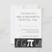 ブラックで数学盛りだくさん RSVPカード (裏面)