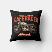 ブラックで独自のカフェレーサーバイクを構築 クッション (裏面)