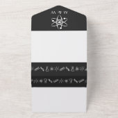 ブラックで魅力的な力 オールインワン招待状 (外側)