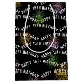 ブラックで18誕生日花火を楽しむ ミディアムペーパーバッグ (正面)