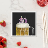 ブラックで30thバースデービール スタンダードカクテルナプキン (インサイチュ)