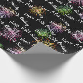 ブラックで55誕生日花火を楽しむ ラッピングペーパー (角)