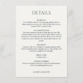 ブラックとアイボリーモノグラムの結婚の詳細 エンクロージャーカード (正面)