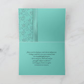 ブラックとアクアの花柄のサンキューカード サンキューカード (内部)