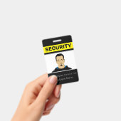 ブラックとイエローのカスタム写真セキュリティガードID バッジ (手持ち)
