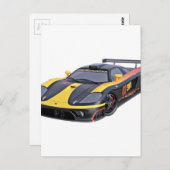 ブラックとイエローのスーパーカー ポストカード (正面/裏面)