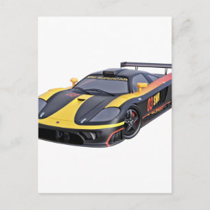ブラックとイエローのスーパーカー ポストカード