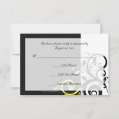 ブラックとイエローのリバーススワール 出欠カード (裏面)